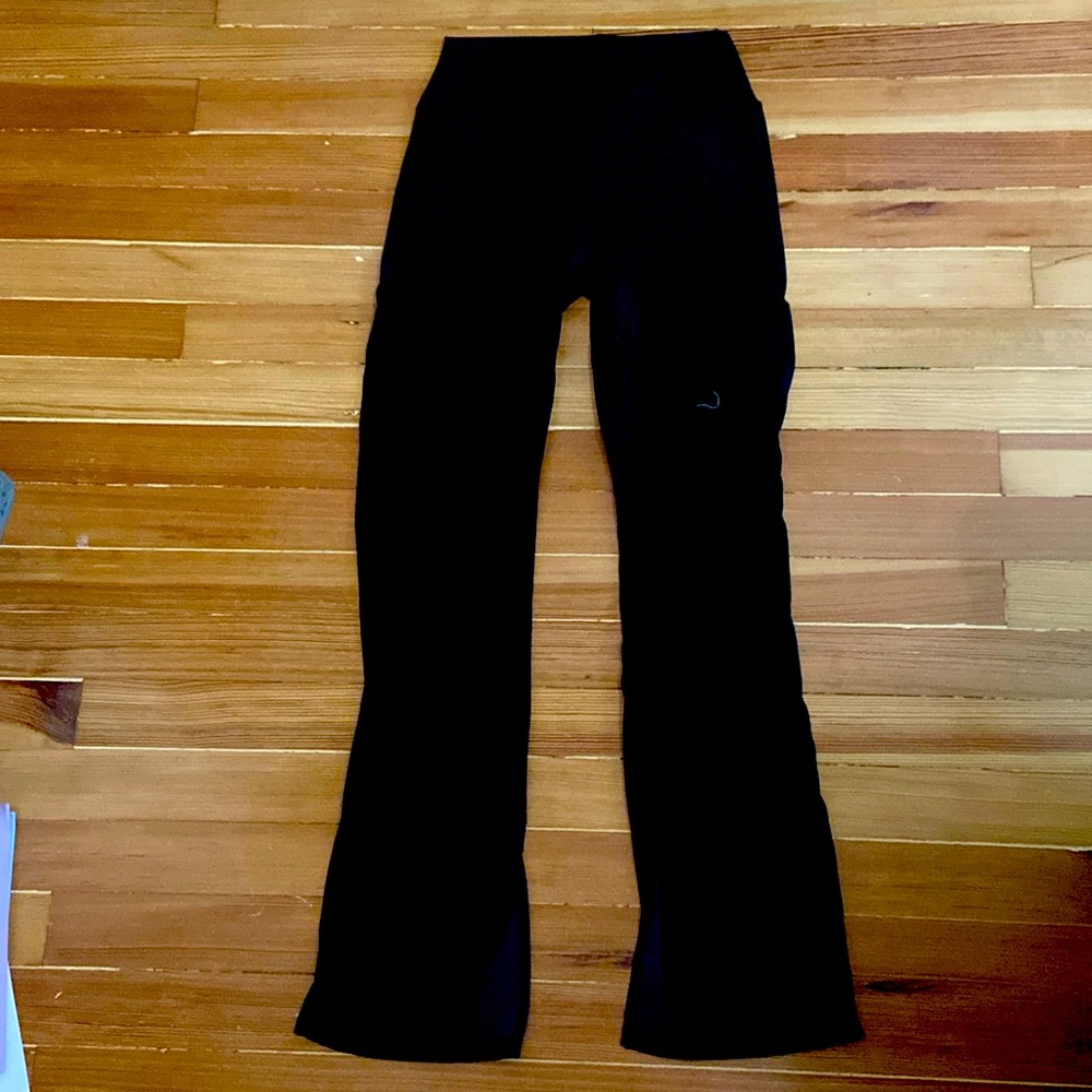 Buffbunny black slit flare pants , pinstripe